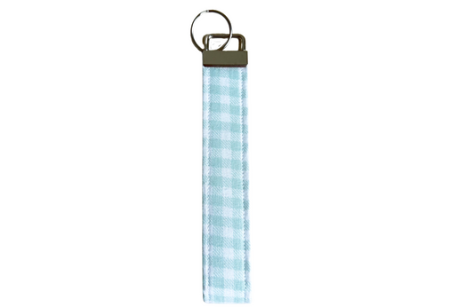 Mint Gingham Keychain