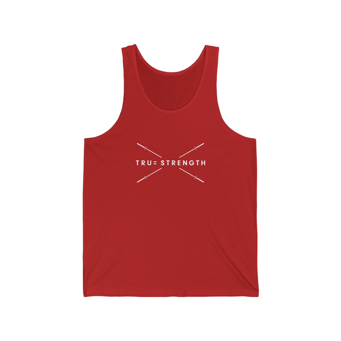 Tru=Strength Bella + Canvas Unisex Jersey Tank (White Logo)