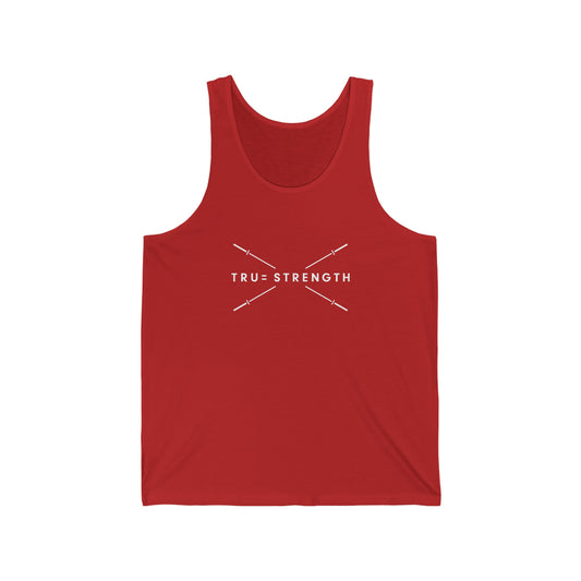 Tru=Strength Bella + Canvas Unisex Jersey Tank (White Logo)