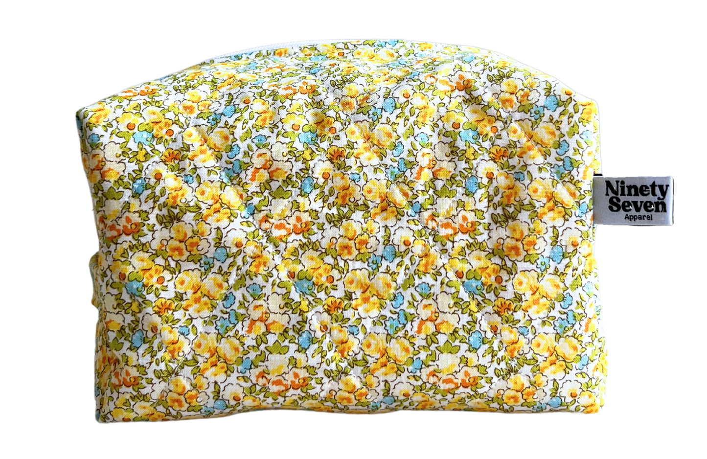 Yellow Floral Makeup Bag