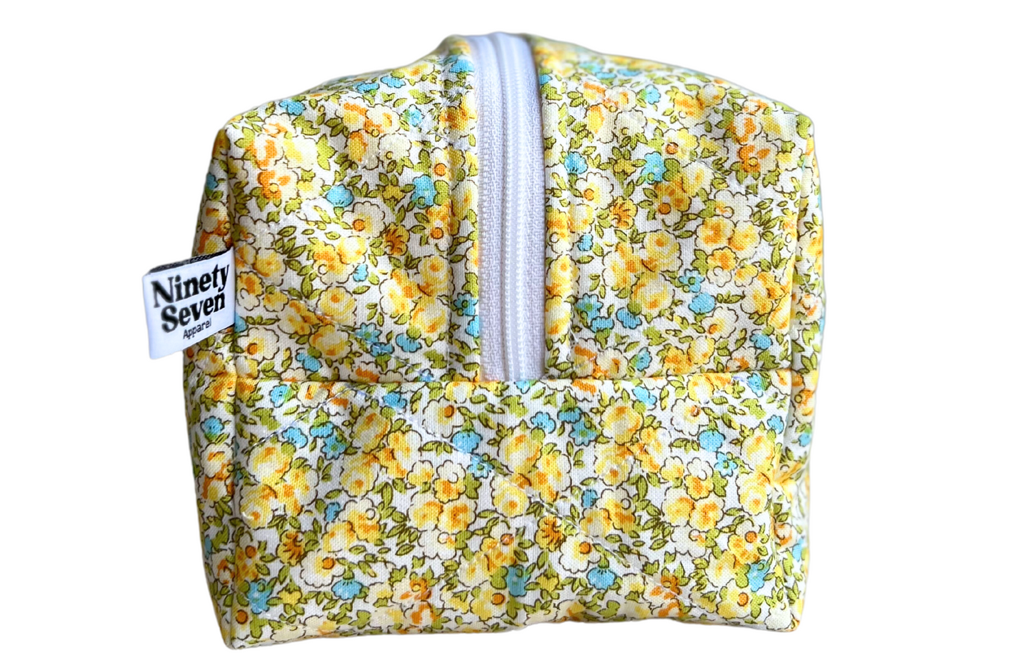 Yellow Floral Makeup Bag