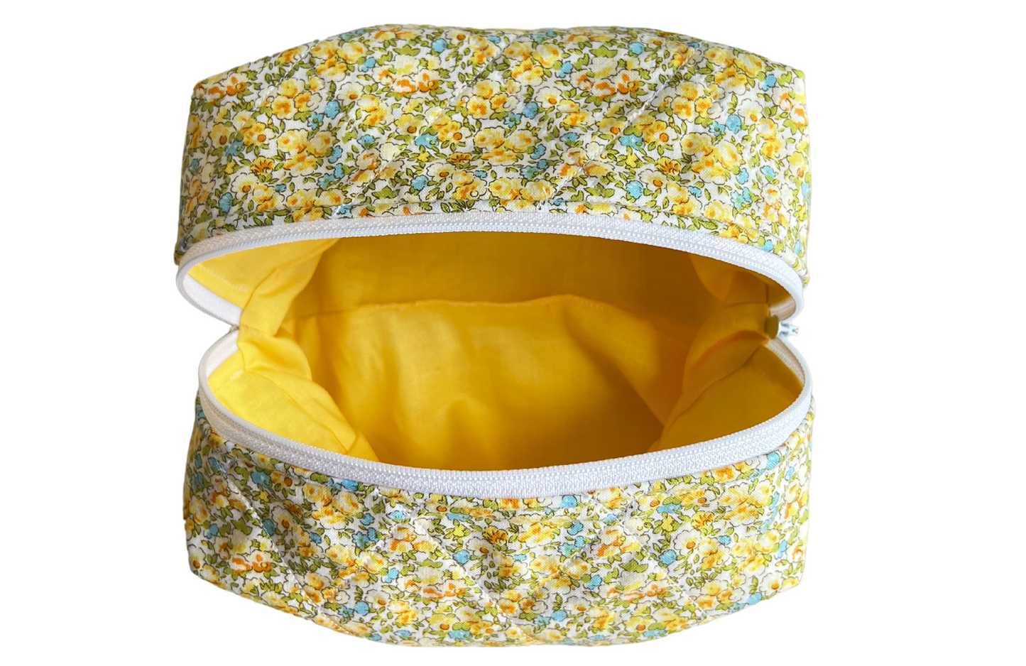 Yellow Floral Makeup Bag