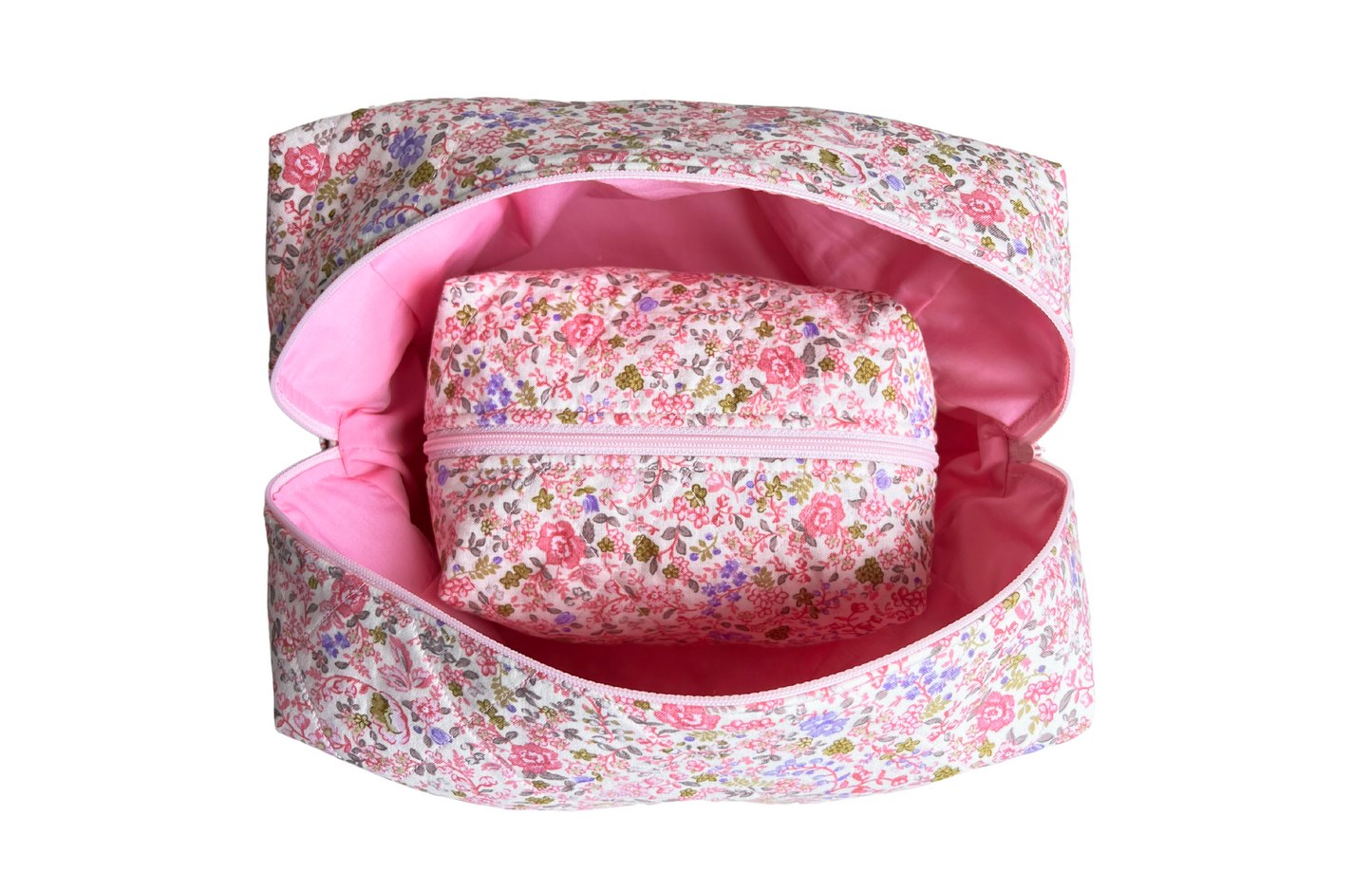 Pink Floral Toiletries Bag