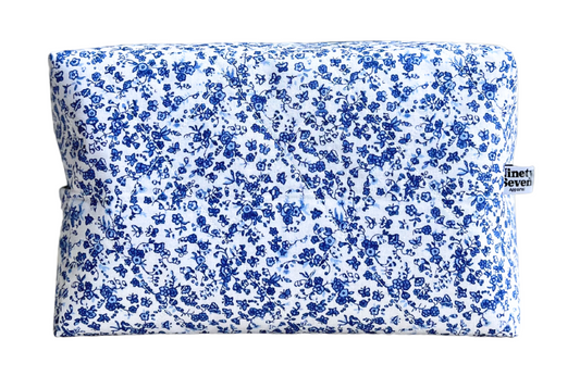 Blue Floral Toiletries Bag