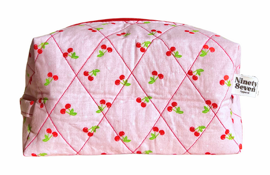 Pink & Cherries Makeup Bag